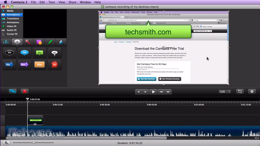 how long is the trial version for camtasia for mac